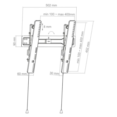 Preview: HAGOR BL Superslim Tilt 400 - Neigbare TV-Wandhalterung